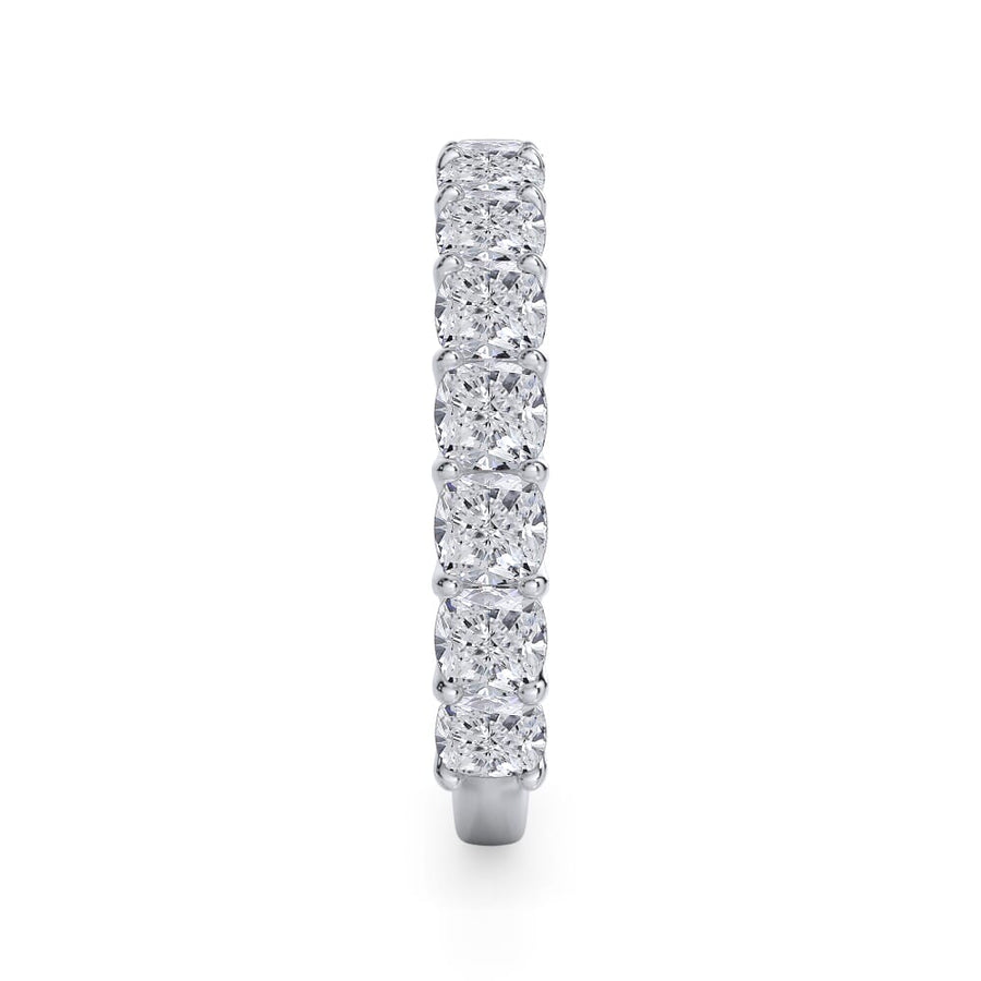 Cushion Cut U Scallop 3/4 Eternity Ring