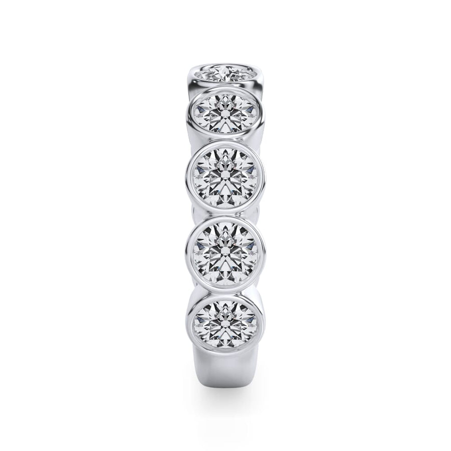 Round Brilliant Cut Bezel Set 3/4 Eternity Ring