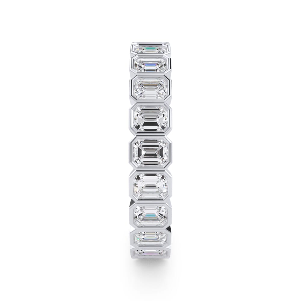Emerald Cut Besel Set Ring