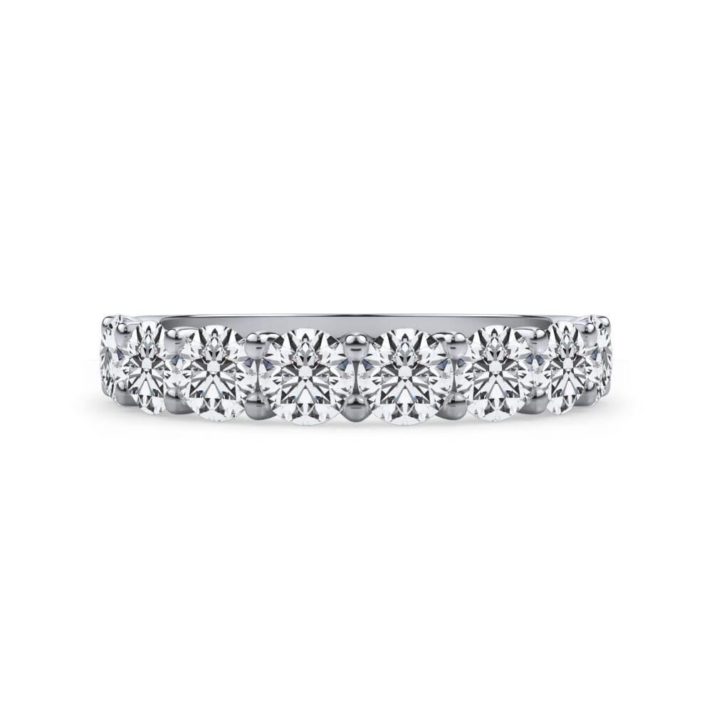 Round Brilliant Cut U Scallop 1/2 Eternity Band