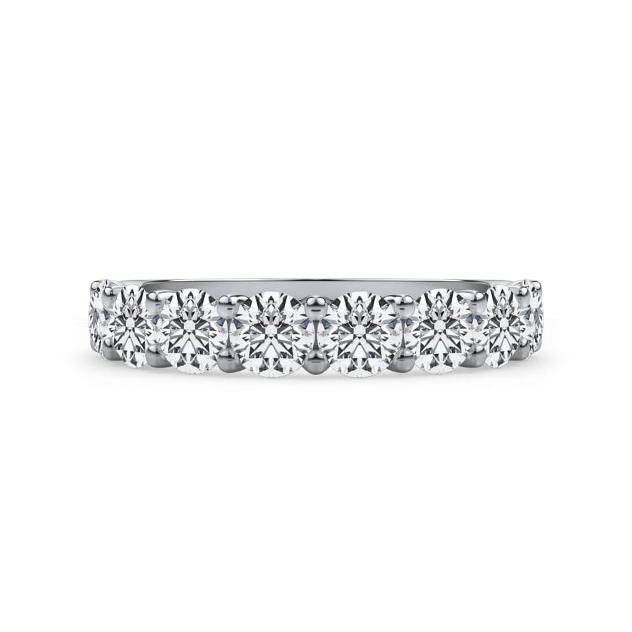 Round Brilliant Cut U Scallop 1/2 Eternity Band