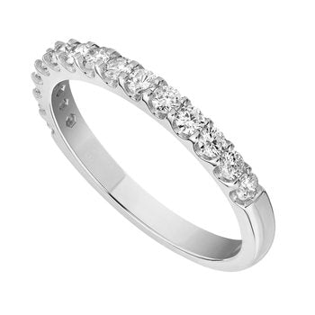 14k White Gold Diamond Band - 0.75 Carat