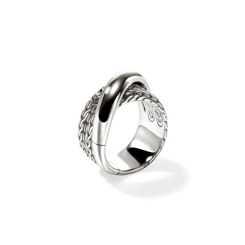 JH Essential Crossover Ring, Sterling Silver