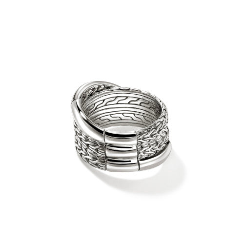 JH Essential Crossover Ring, Sterling Silver
