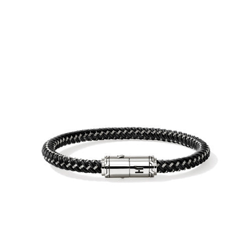 Cord Bracelet, Sterling Silver, Rubber