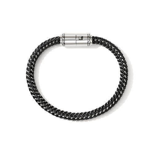 JH Cord Bracelet, Sterling Silver, Rubber