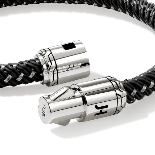 JH Cord Bracelet, Sterling Silver, Rubber