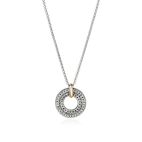 JH Icon Link Pendant Necklace, Sterling Silver, Gold, 2MM