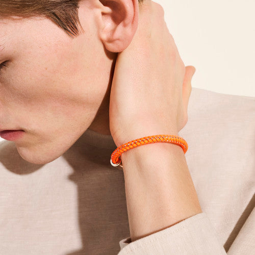 JH Cord Bracelet, Sterling Silver, Rubber