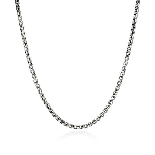 JH Box Chain Necklace, Sterling Silver, 3.7MM