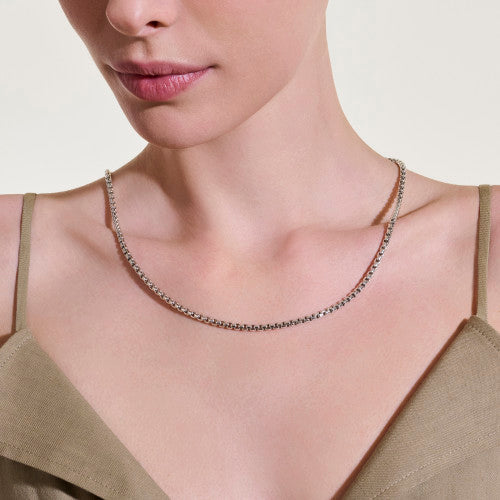 JH Box Chain Necklace, Sterling Silver, 3.7MM