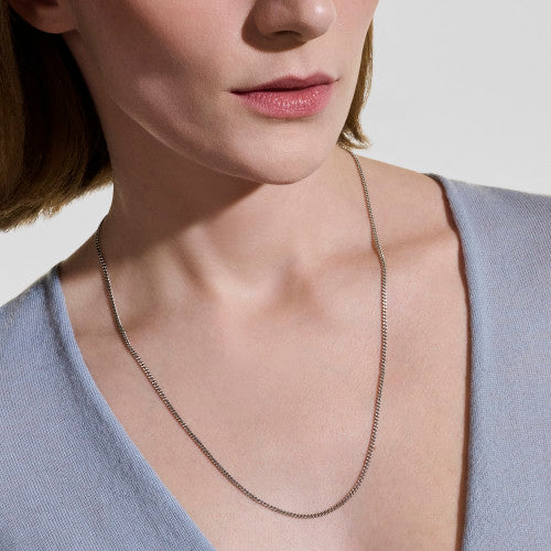 JH Curb Chain Necklace, Sterling Silver, 2.1MM
