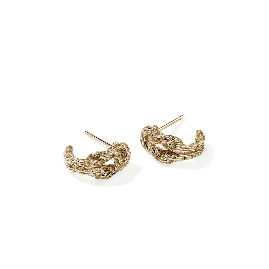 JH Love Knot Hoop Earring, Gold, 13MM