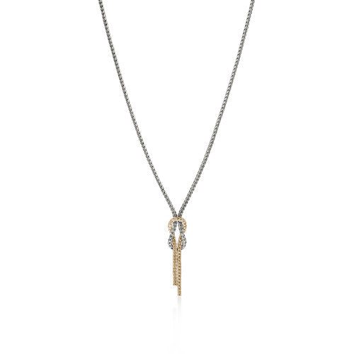 JH Love Knot Y Necklace, Gold, Sterling Silver, 1.8MM