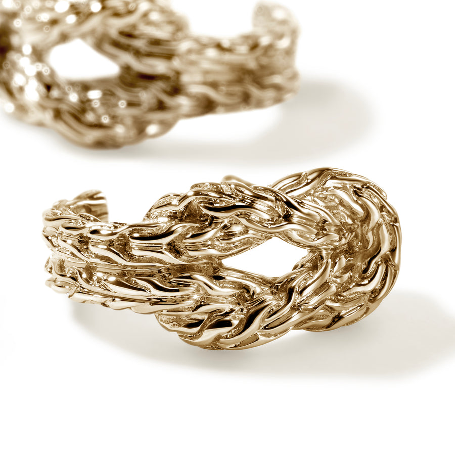 JH Love Knot Hoop Earring, Gold, 13MM
