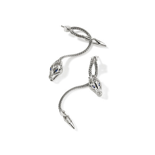 Naga Drop Earrings, Sterling Silver still