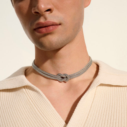 JH Love Knot Necklace, Sterling Silver, 10MM