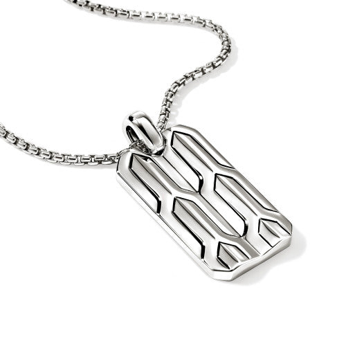 JH Icon 50 Tag Necklace, Sterling Silver