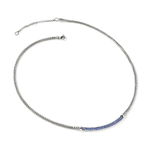 JH Essential Pavé Necklace, Sterling Silver, Gemstones, 2.5MM