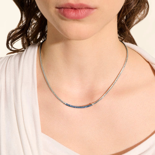 JH Essential Pavé Necklace, Sterling Silver, Gemstones, 2.5MM