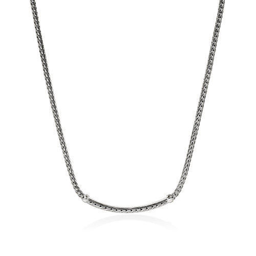 JH Essential Pavé Necklace, Sterling Silver, Gemstones, 2.5MM