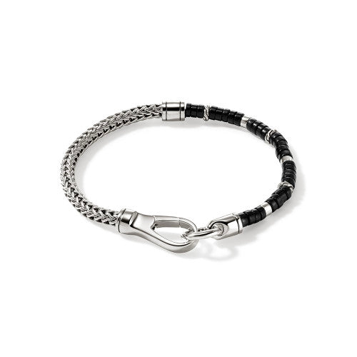 Heishi Chain Bracelet, Sterling Silver, Hardstones