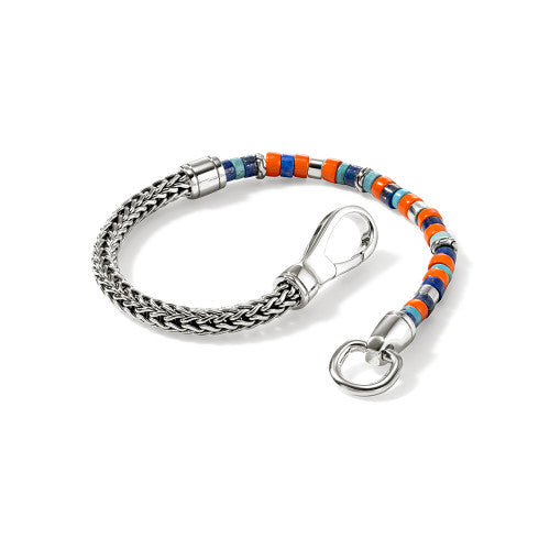 Heishi Chain Bracelet, Sterling Silver, Hardstones