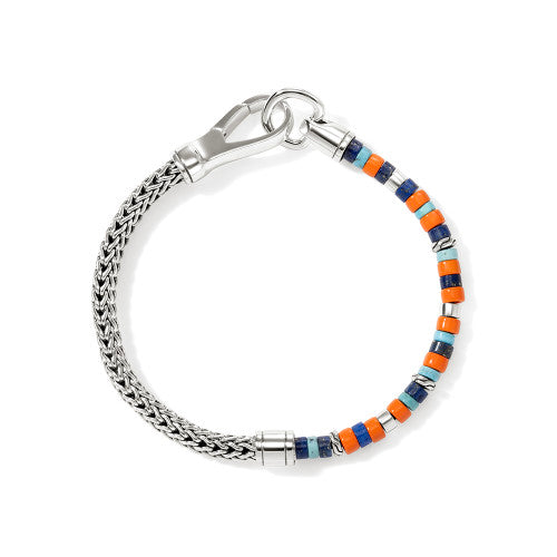 Heishi Chain Bracelet, Sterling Silver, Hardstones