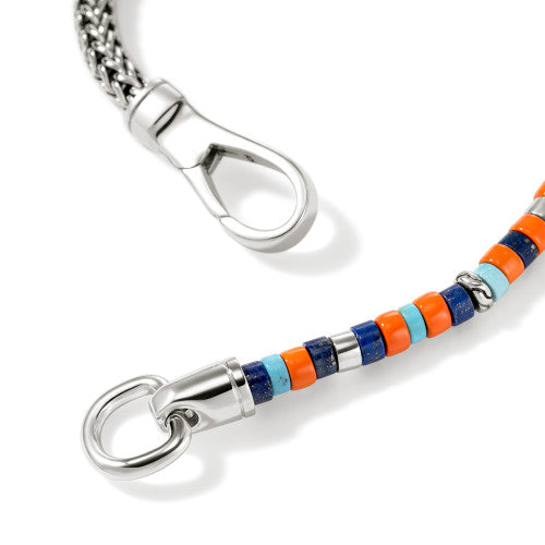 Heishi Chain Bracelet, Sterling Silver, Hardstones