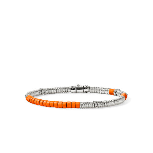 Heishi Bracelet, Sterling Silver, Enamel