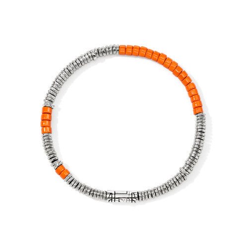 Heishi Bracelet, Sterling Silver, Enamel