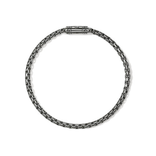 Box Chain Bracelet, Dark Silver, 3.7MM