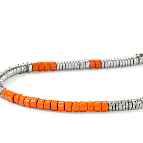 Heishi Bracelet, Sterling Silver, Enamel