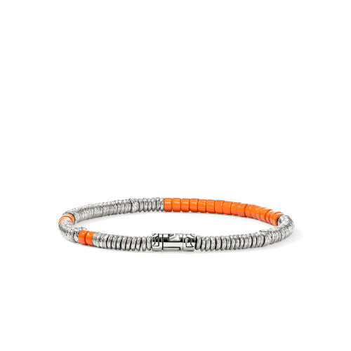 Heishi Bracelet, Sterling Silver, Enamel