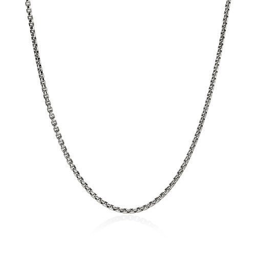 JH Box Chain Necklace, Sterling Silver, 2.7MM