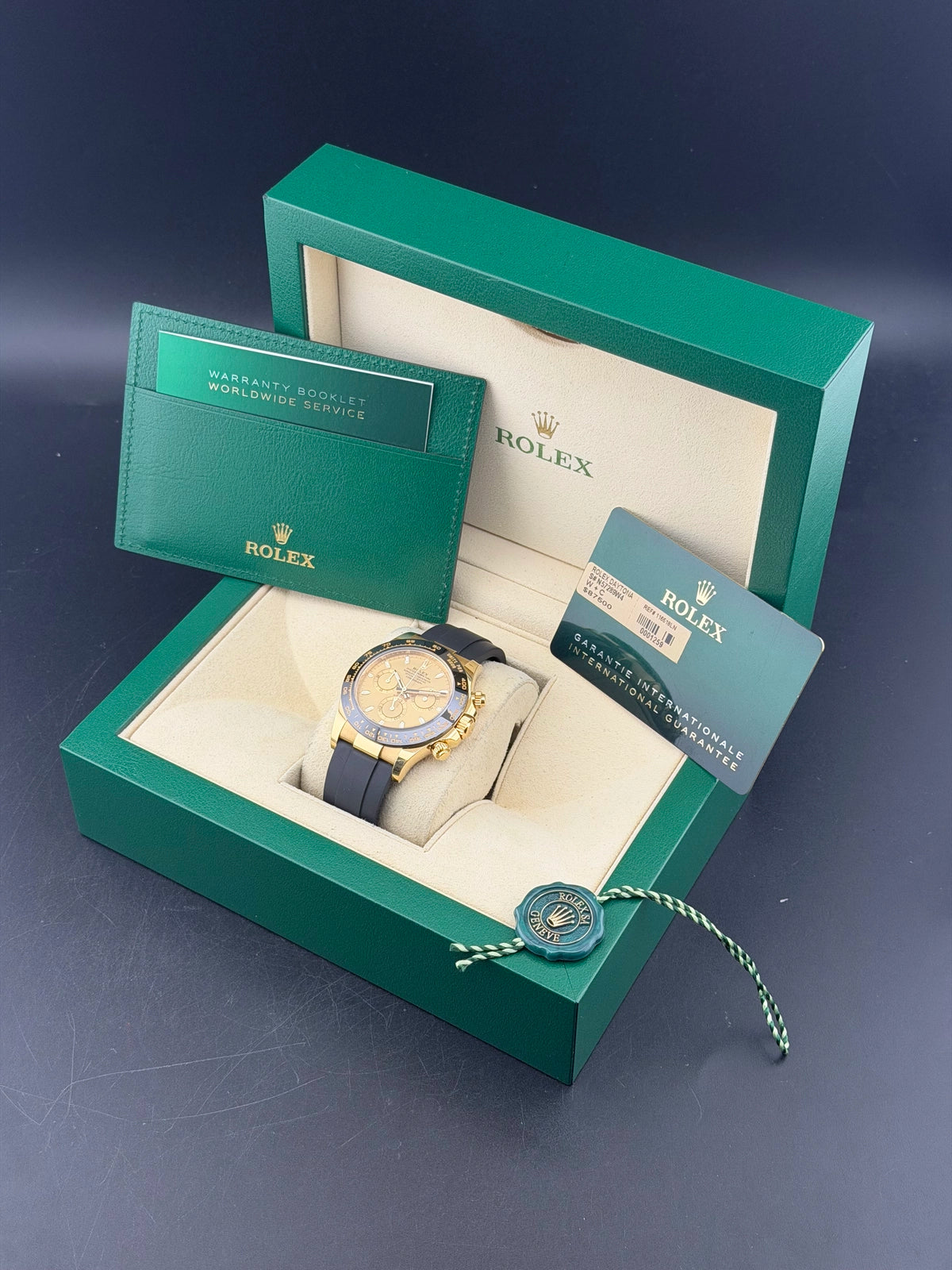 Rolex Daytona Champagne Index Dial on Oysterflex 116518LN Complete 2023