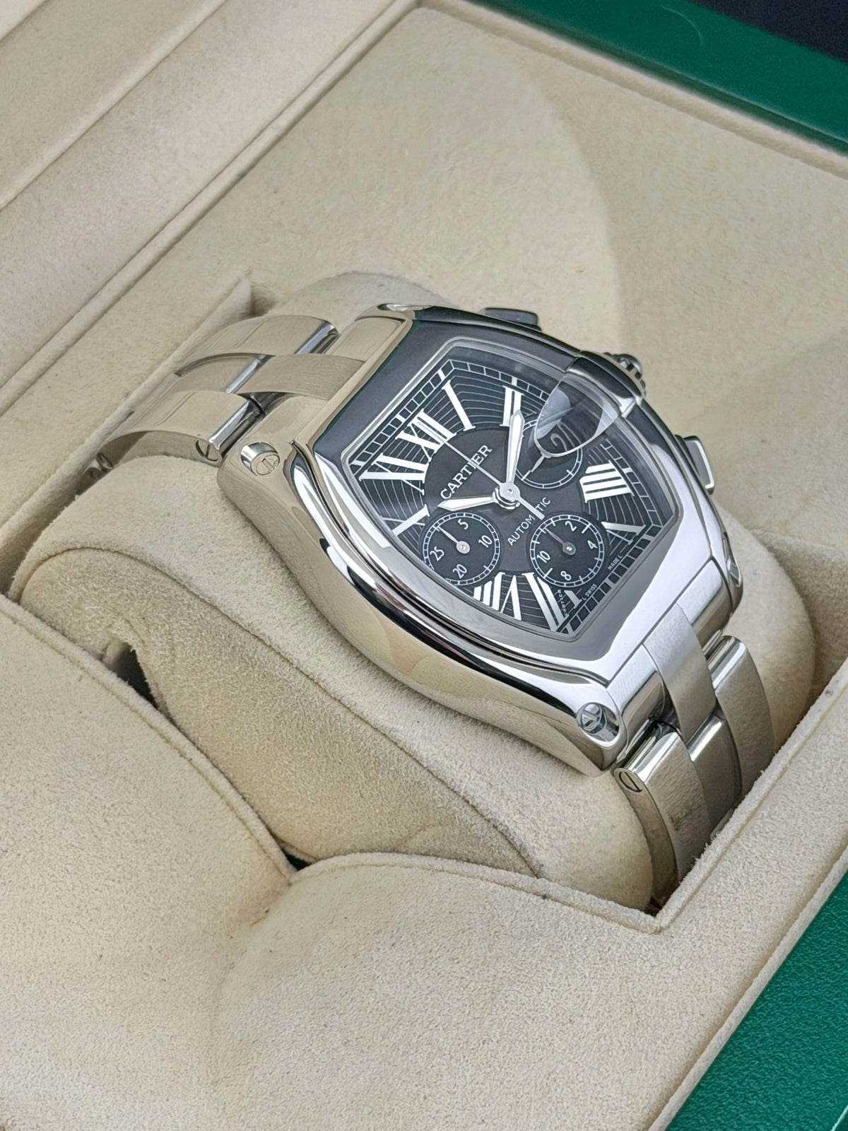 Cartier Roadster Black Dial on Bracelet W62020X6 2005