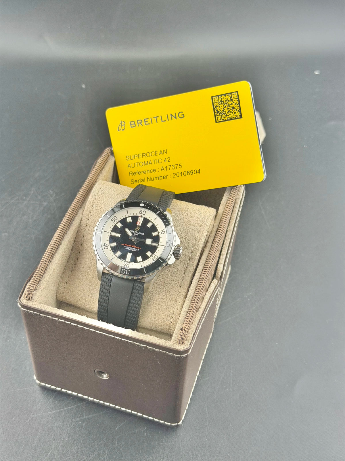Breitling Superocean Automatic Black Dial on Rubber Strap A17375211B1S1 Complete 2026