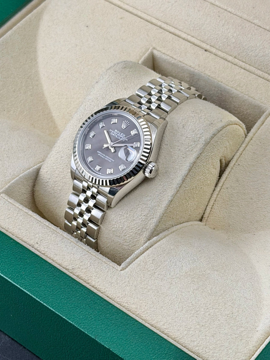 Rolex Datejust Lady Dark Grey Diamond Dial on Jubilee 279174 Complete 2021