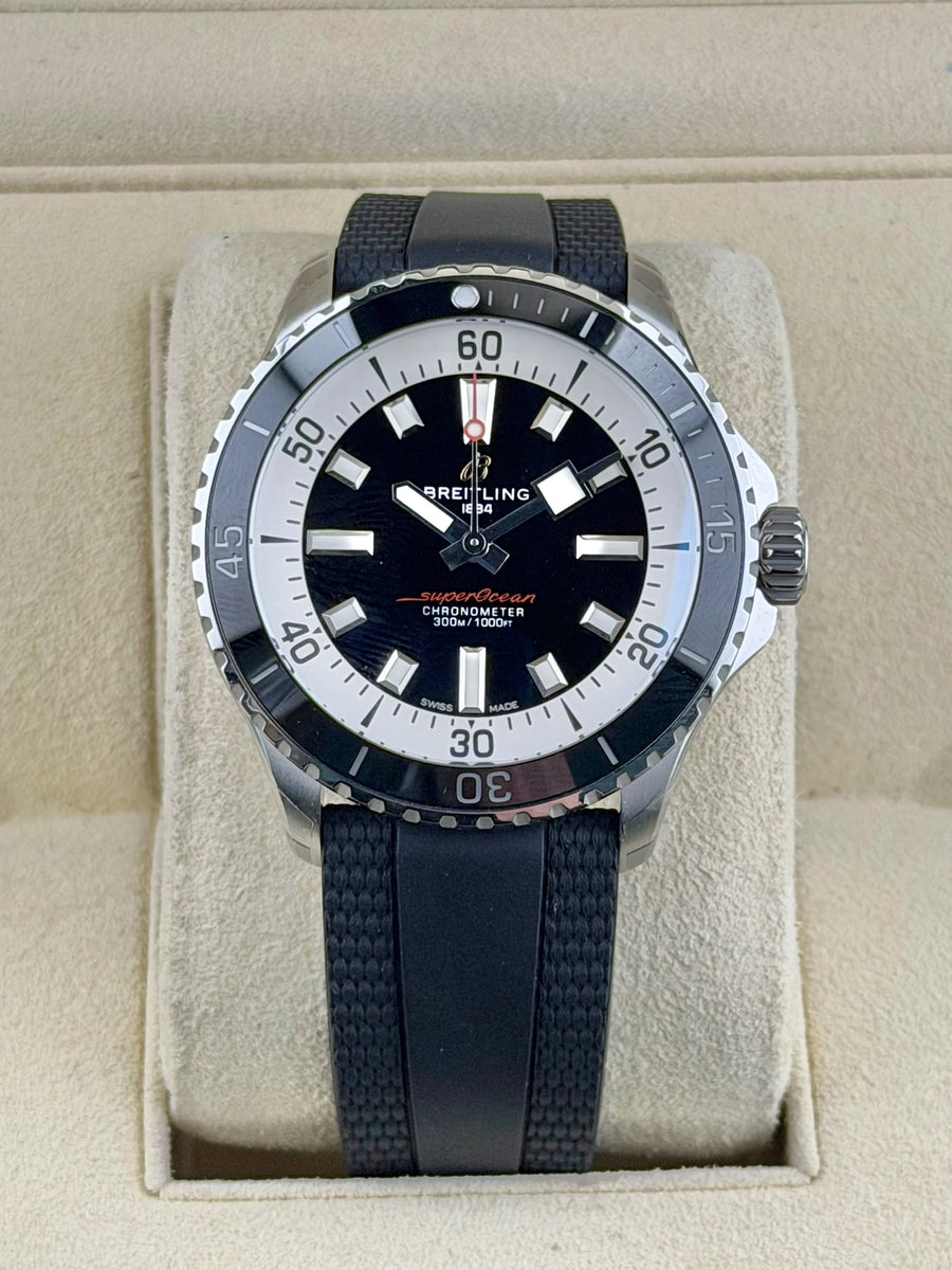 Breitling Superocean Automatic Black Dial on Rubber Strap A17375211B1S1 Complete 2026