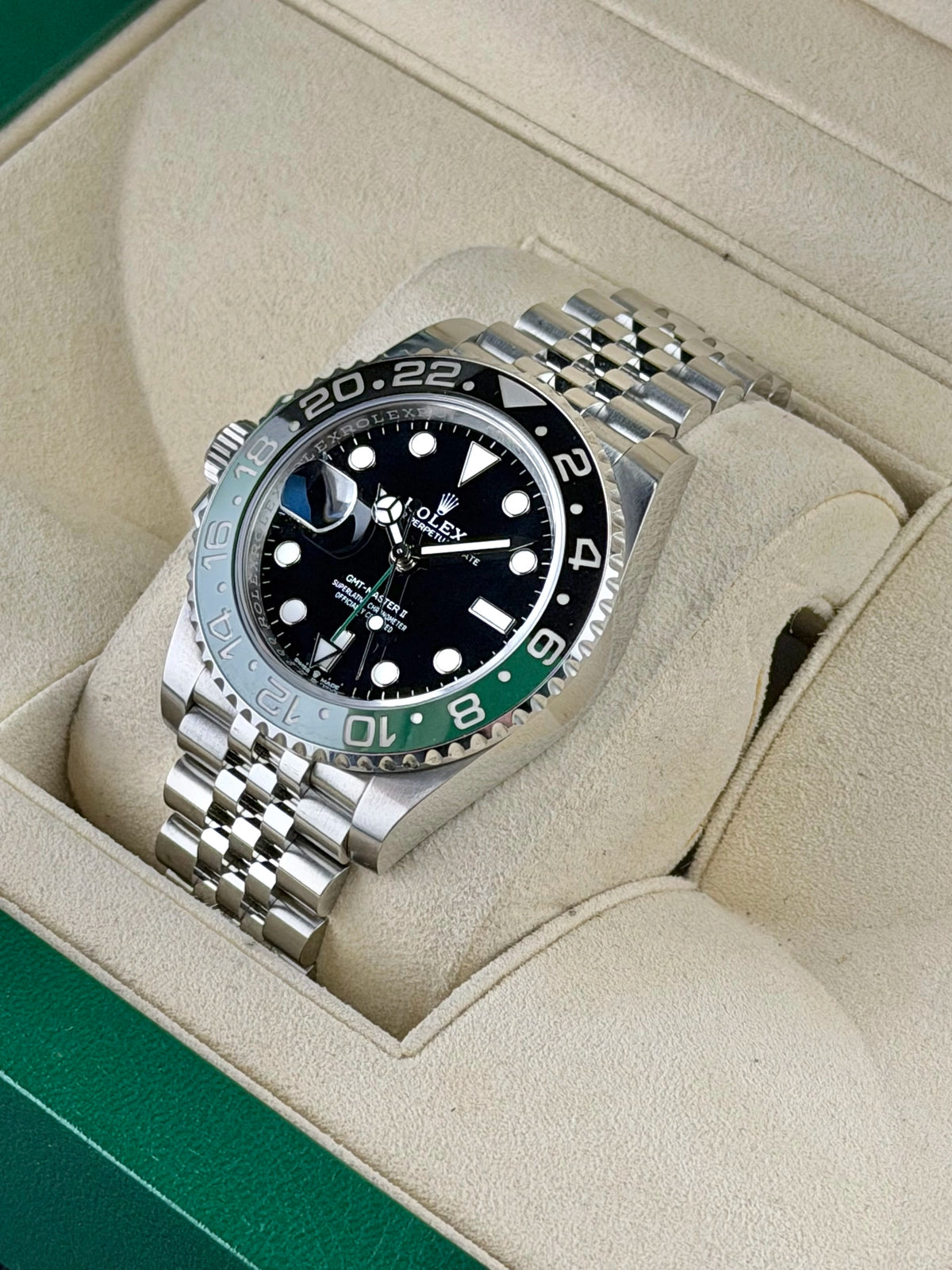 Rolex GMT-Master II "Sprite" Black Dial on Jubilee 126720VTNR Complete 2025
