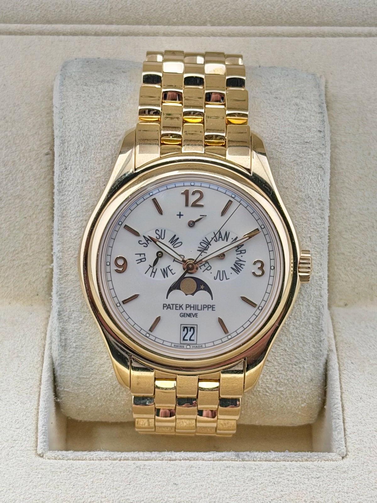 Patek Philippe Complications Annual Calendar White Dial on Yellow Gold 5146/1J-001 Complete 2014