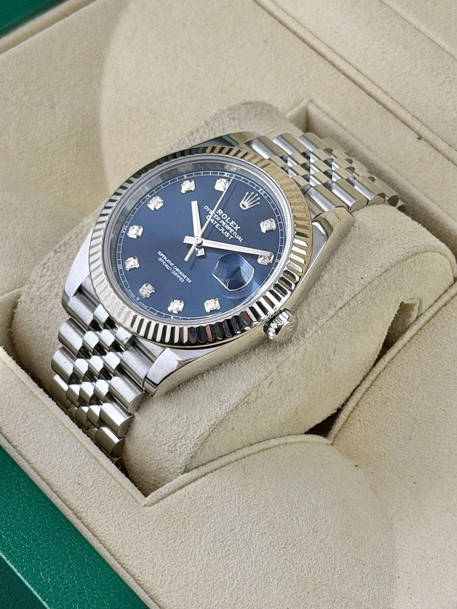 Rolex Datejust 41 Blue Diamond Dial on Jubilee 126334 Complete 2022