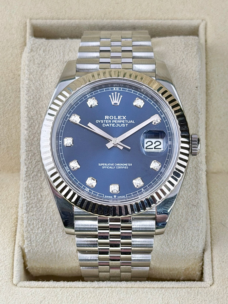 Rolex Datejust 41 Blue Diamond Dial on Jubilee 126334 Complete 2022