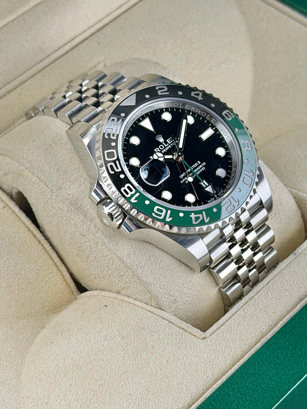 Rolex GMT-Master II "Sprite" Black Dial on Jubilee 126720VTNR Complete 2025