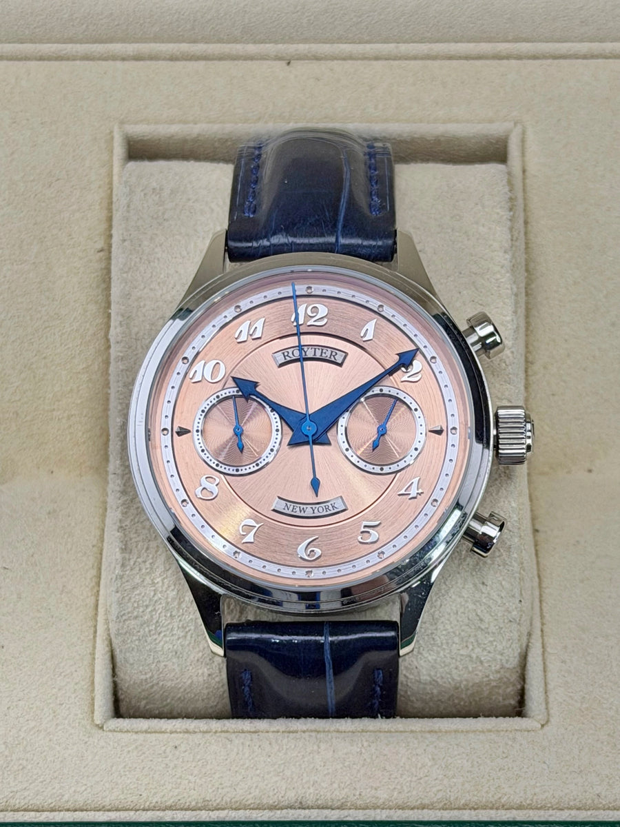 Royter Chronograph Salmon Dial on Strap DR-02 Complete 2025