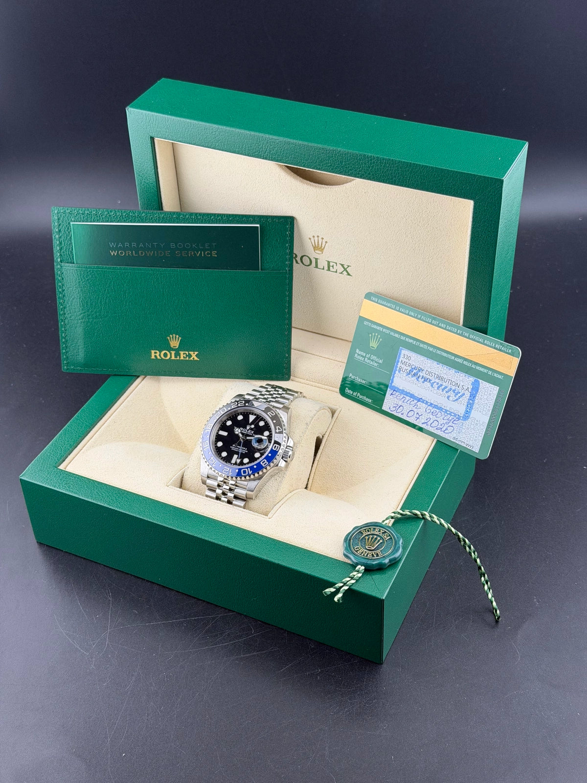 Rolex GMT-Master II Batgirl Black Dial on Jubilee 126710BLNR Complete 2020