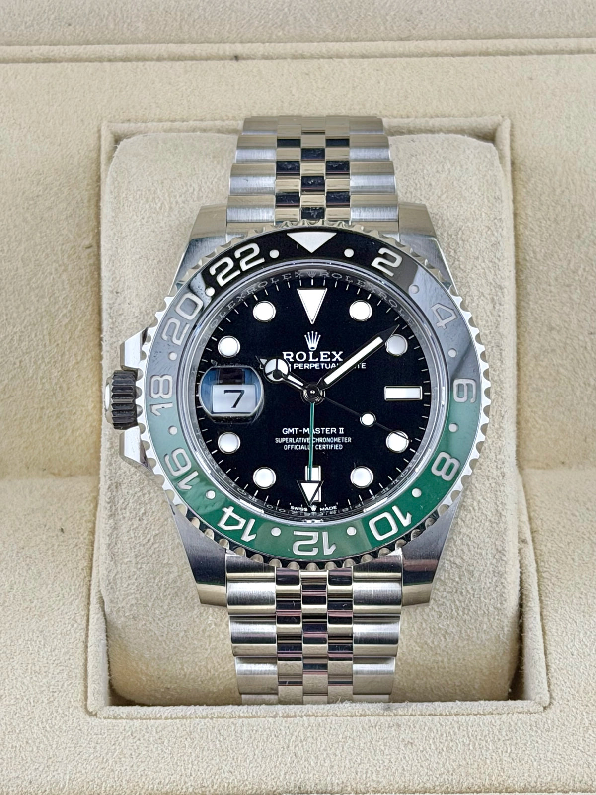 Rolex GMT-Master II "Sprite" Black Dial on Jubilee 126720VTNR Complete 2025