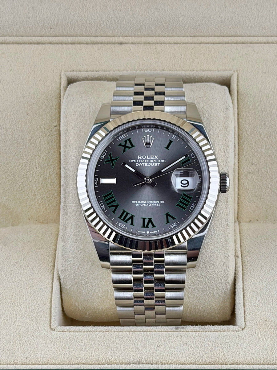 Rolex Datejust 41 Slate Green Roman Dial on Jubilee 126334 Complete 2022
