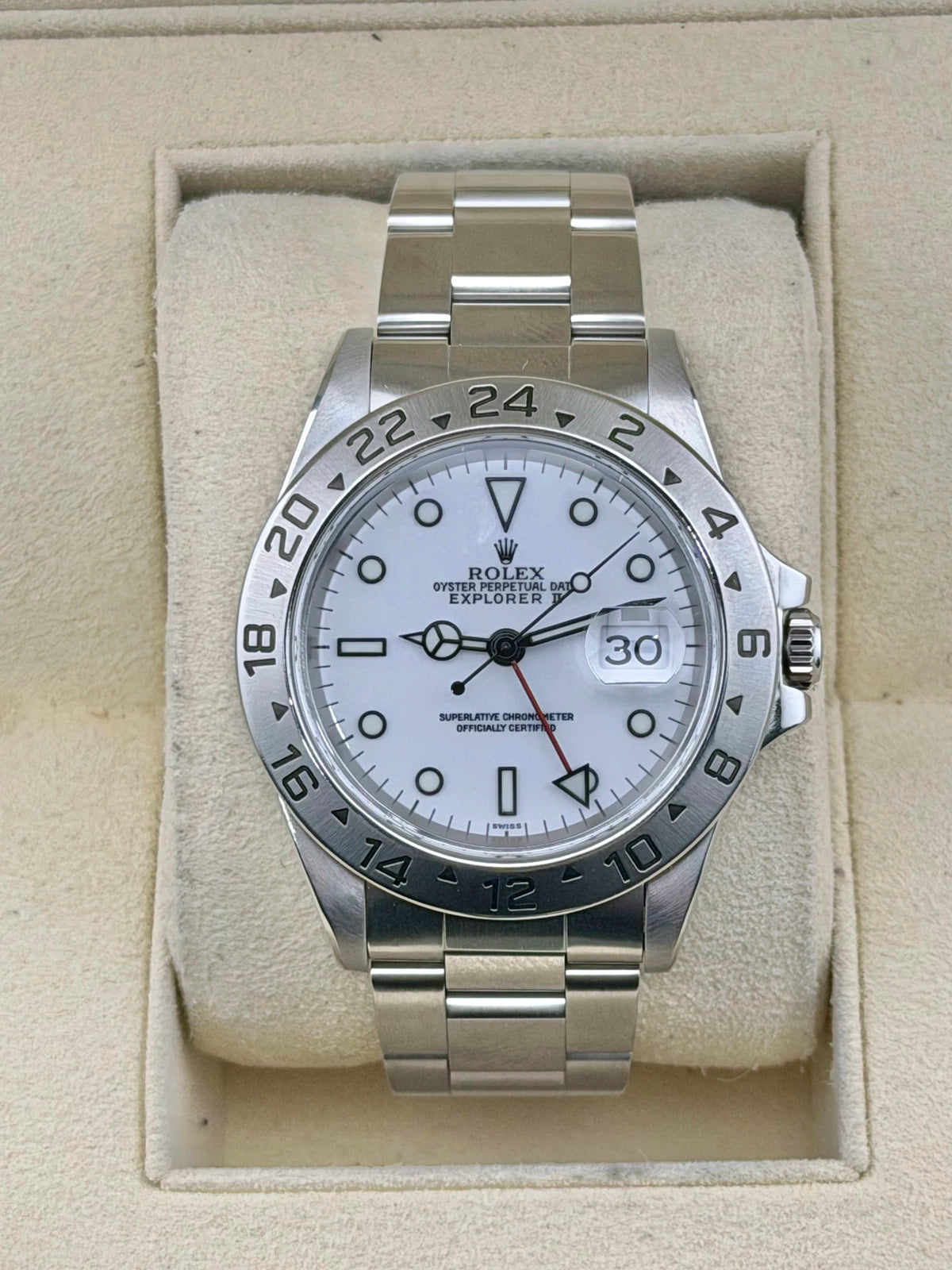 Rolex Explorer II White Dial on Oyster 16570 with Box 1997